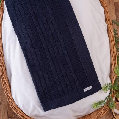   Saída de Maternidade Gravatinha - Azul Marinho Manta Luxo 